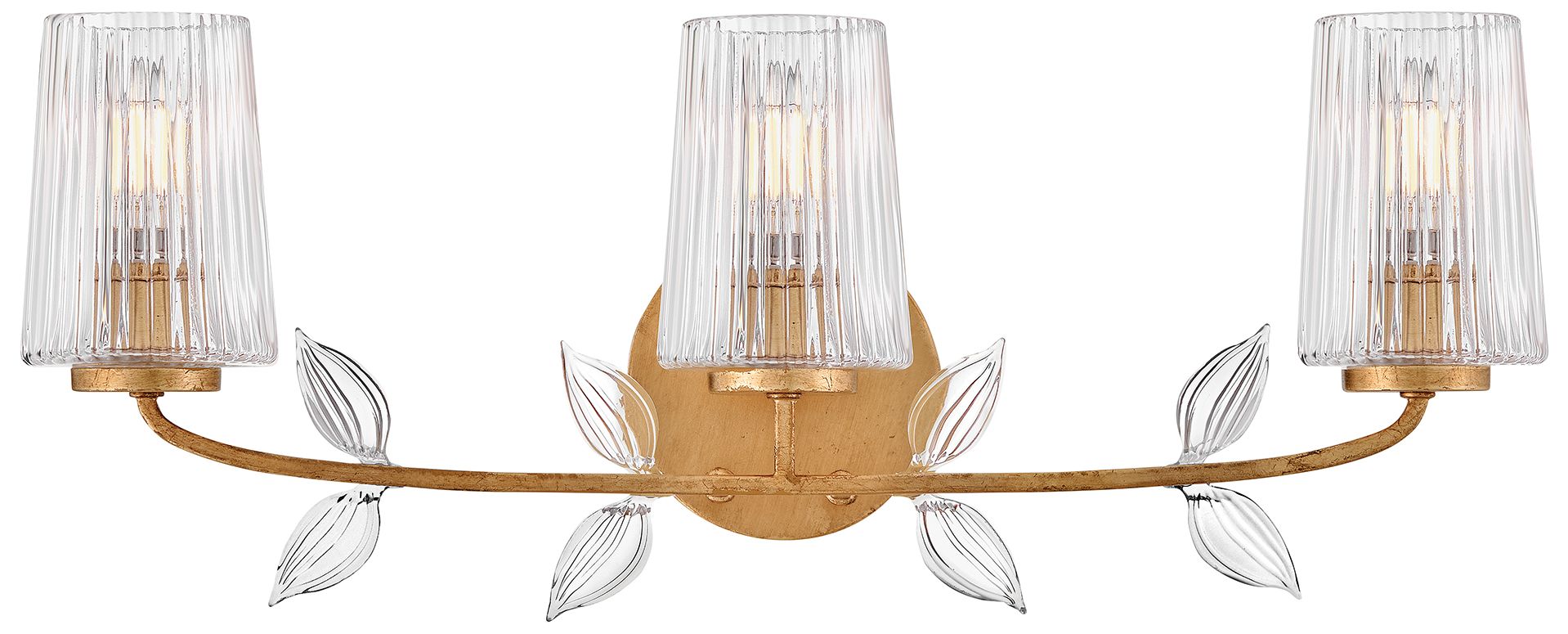 Hinkley Aliso Medium Three Light Vanity 24" Distressed Brass