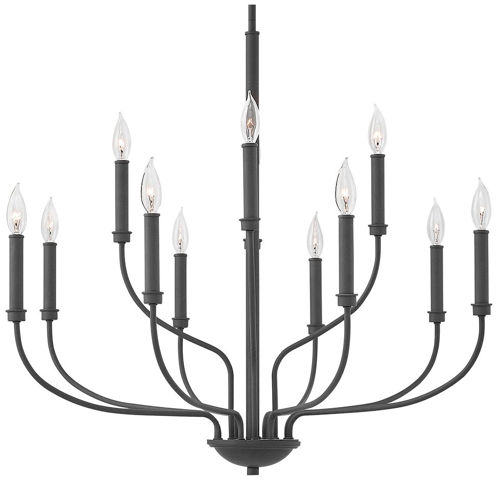 Thumbnail3 of Hinkley Alister 32" Wide Two Tier Bronze Candelabra Chandelier more views