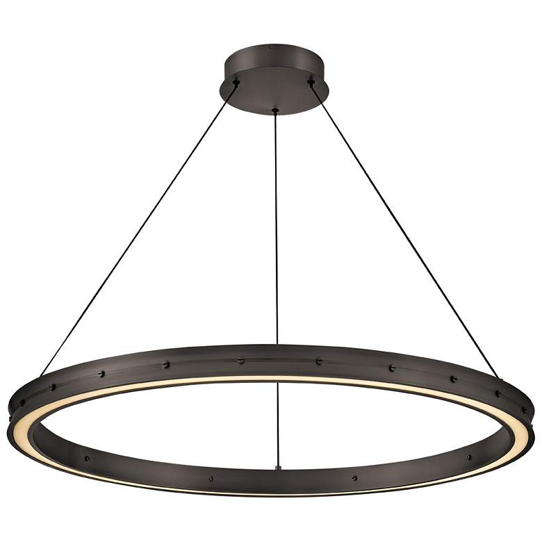 Image 1 Hinkley Althea 38" Wide Satin Black LED Ring Chandelier