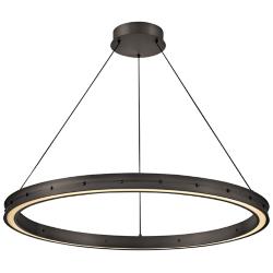 Hinkley Althea 38" Wide Satin Black LED Ring Chandelier