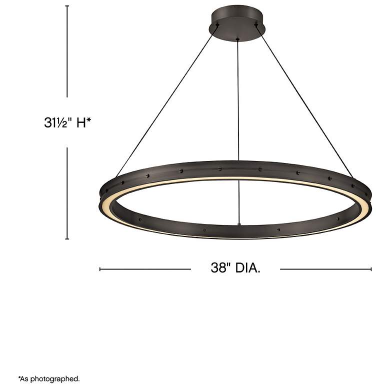 Image 3 Hinkley Althea 38" Wide Satin Black LED Ring Chandelier more views
