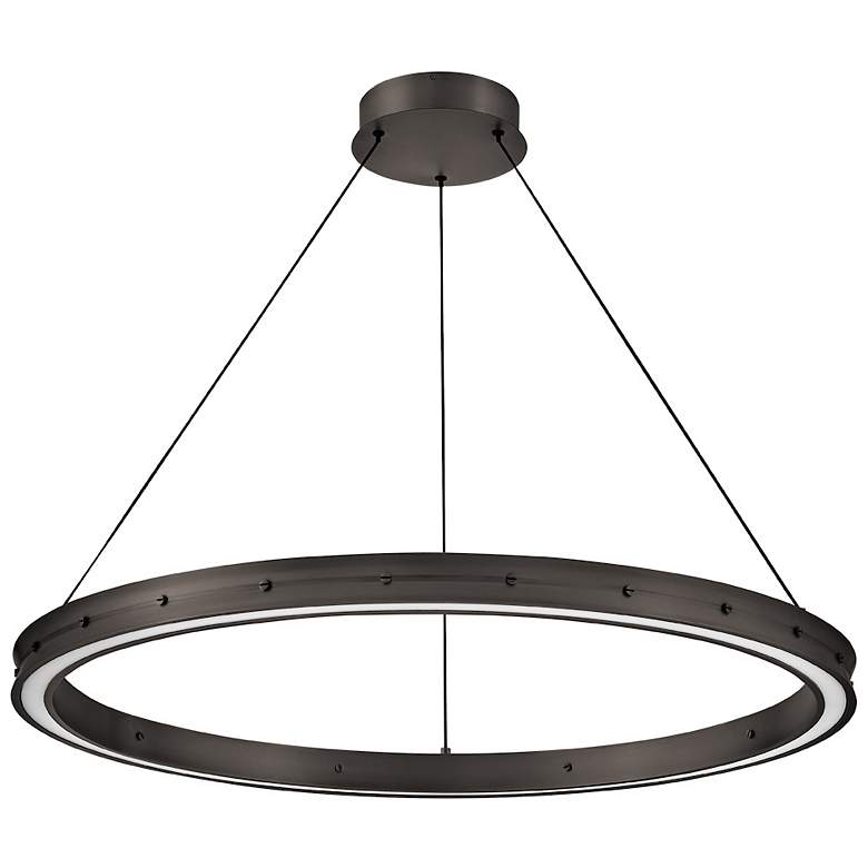 Image 4 Hinkley Althea 38" Wide Satin Black LED Ring Chandelier more views
