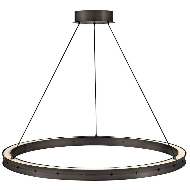 Image 5 Hinkley Althea 38" Wide Satin Black LED Ring Chandelier more views