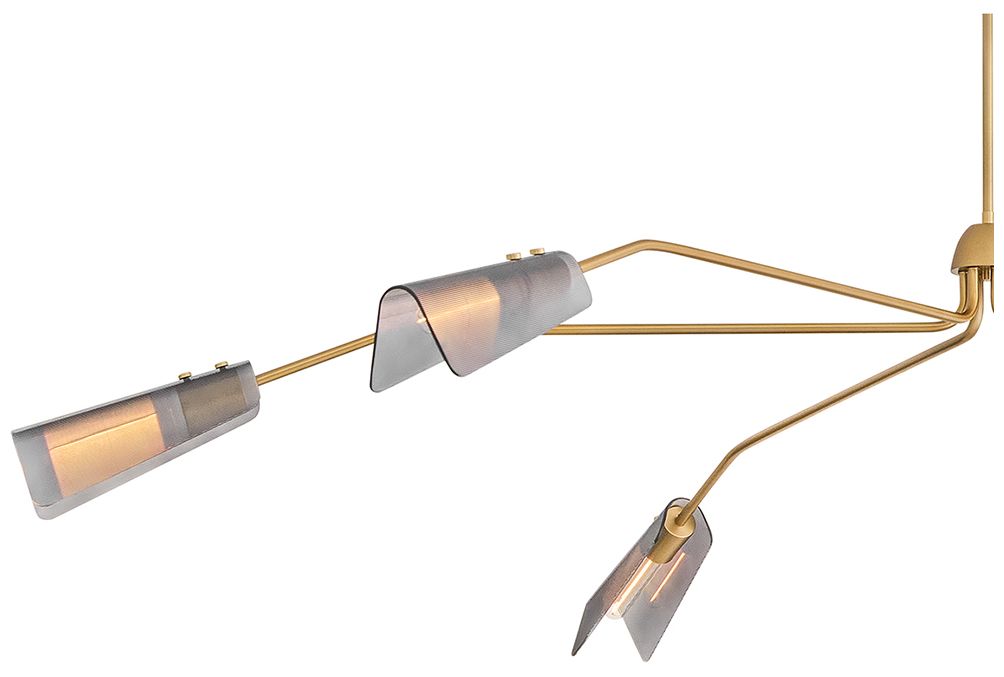 Image 5 Hinkley Altman Extra Large Low Profile Chandelier 80" Lacquered Brass more views
