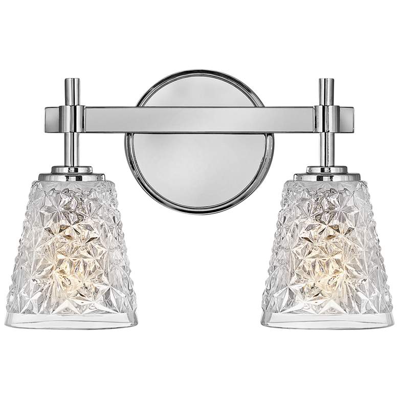 Image 1 Hinkley Amabelle 9 1/2 inch High Chrome 2-Light Wall Sconce