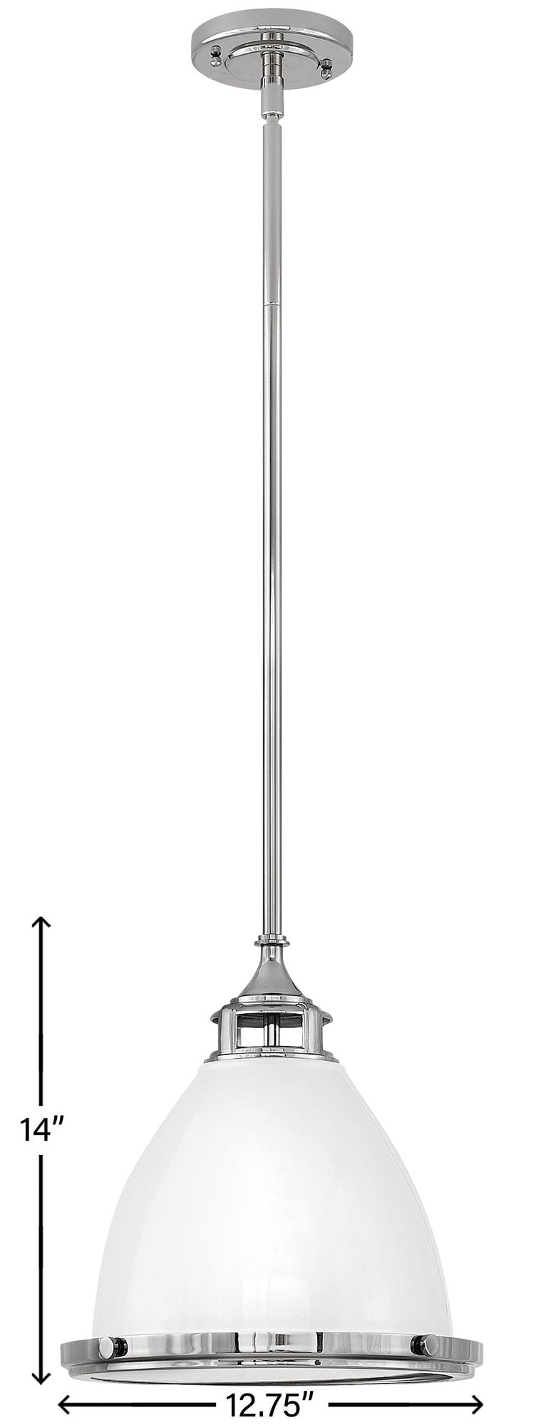 Hinkley Amelia 13" Wide Polished White Pendant Light