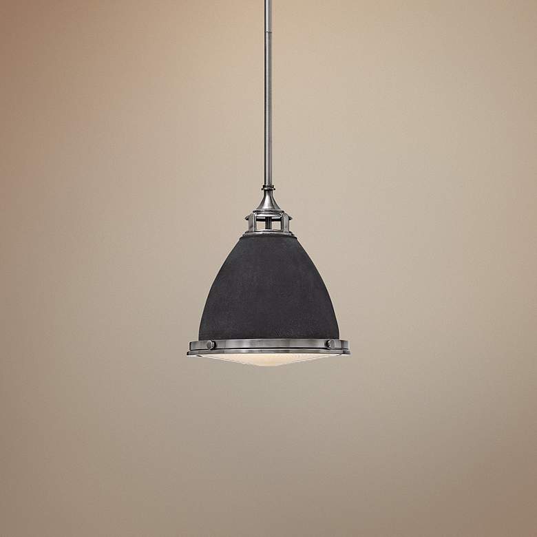 Image 1 Hinkley Amelia 14" Wide Aged Zinc Industrial Modern Pendant