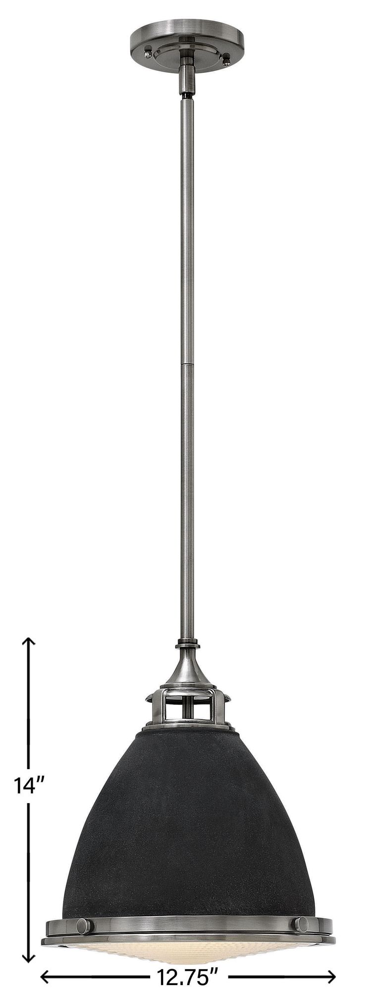 Hinkley Amelia 14" Wide Aged Zinc Industrial Modern Pendant