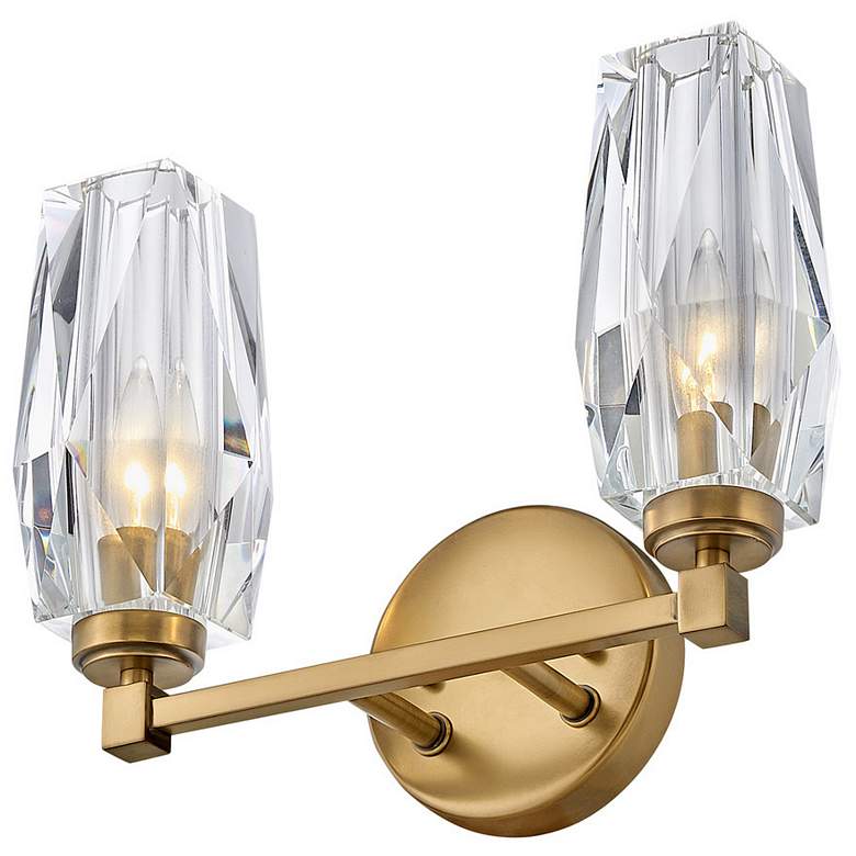 Image 4 Hinkley Ana 10 1/4" High 2-Light Modern Crystal and Brass Wall Sconce more views