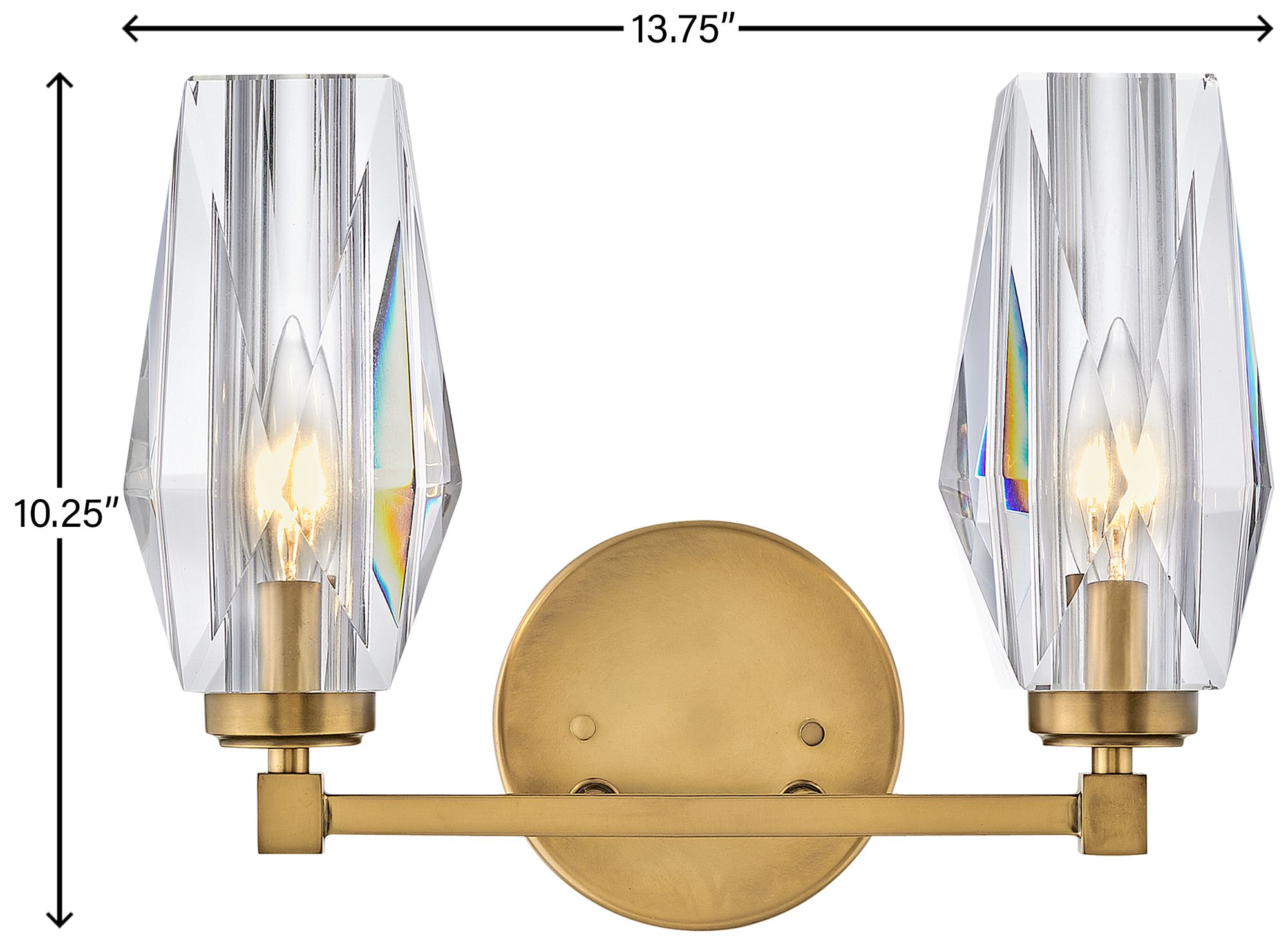 Hinkley Ana 10 1/4" High Heritage Brass 2-Light Wall Sconce