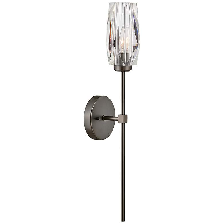 Image 1 Hinkley Ana 25" High Modern Black Oxide and Crystal Wall Sconce