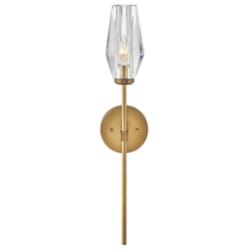 Hinkley Ana 25" High Modern Brass and Clear Faceted Glass Wall Sconce
