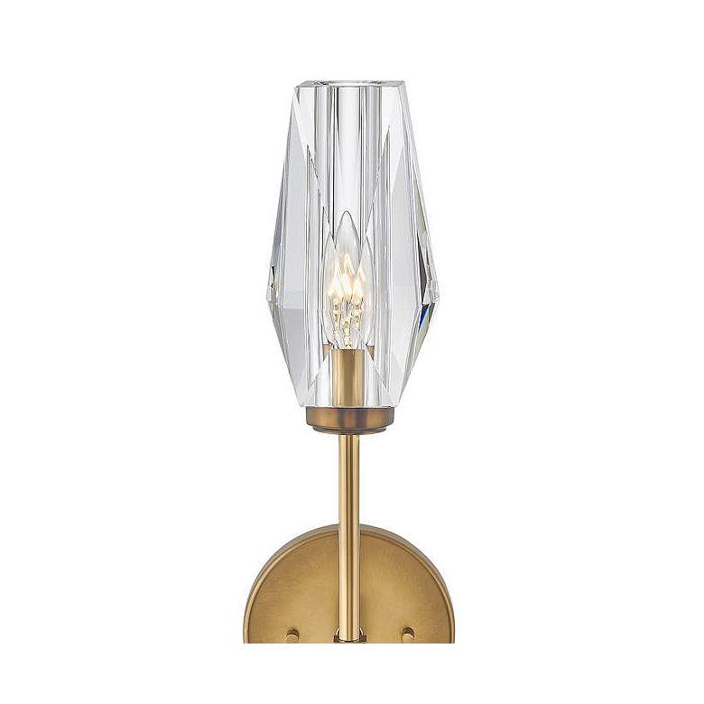 Image 2 Hinkley Ana 25" High Modern Brass and Clear Faceted Glass Wall Sconce more views
