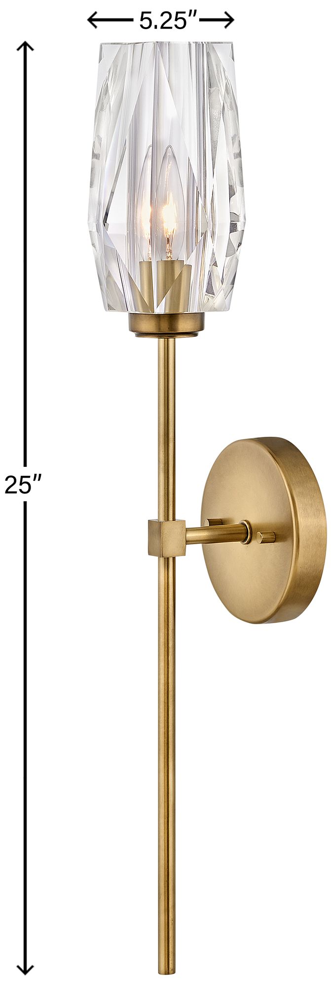 Hinkley Ana 25" High Modern Brass and Clear Faceted Glass Wall Sconce