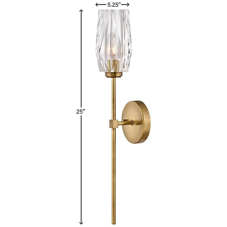 Image 4 Hinkley Ana 25" High Modern Brass and Clear Faceted Glass Wall Sconce more views