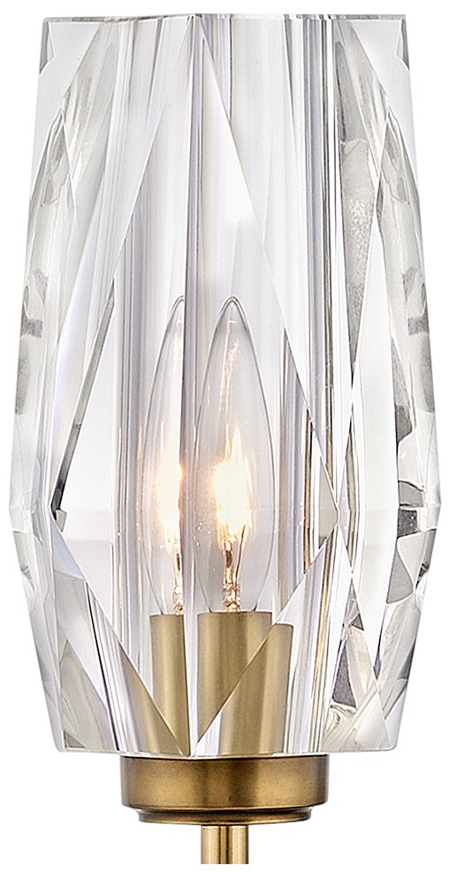 Hinkley Ana 25" High Modern Brass and Clear Faceted Glass Wall Sconce