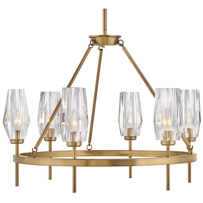 Image 3 Hinkley Ana 30" Wide Heritage Brass and Crystal Round Ring Chandelier more views