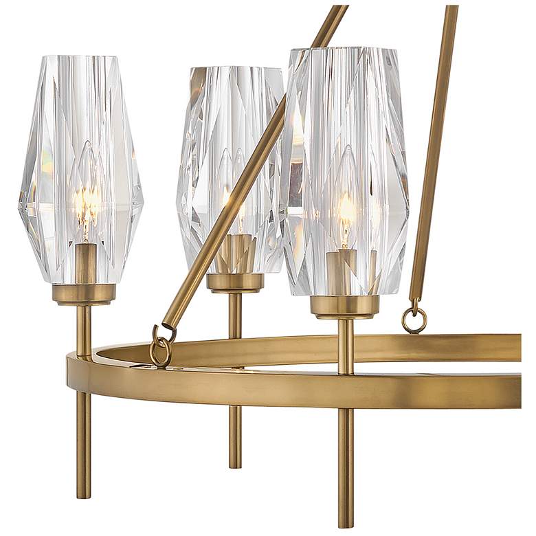 Image 4 Hinkley Ana 30" Wide Heritage Brass and Crystal Round Ring Chandelier more views
