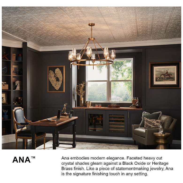 Image 6 Hinkley Ana 30" Wide Heritage Brass and Crystal Round Ring Chandelier more views