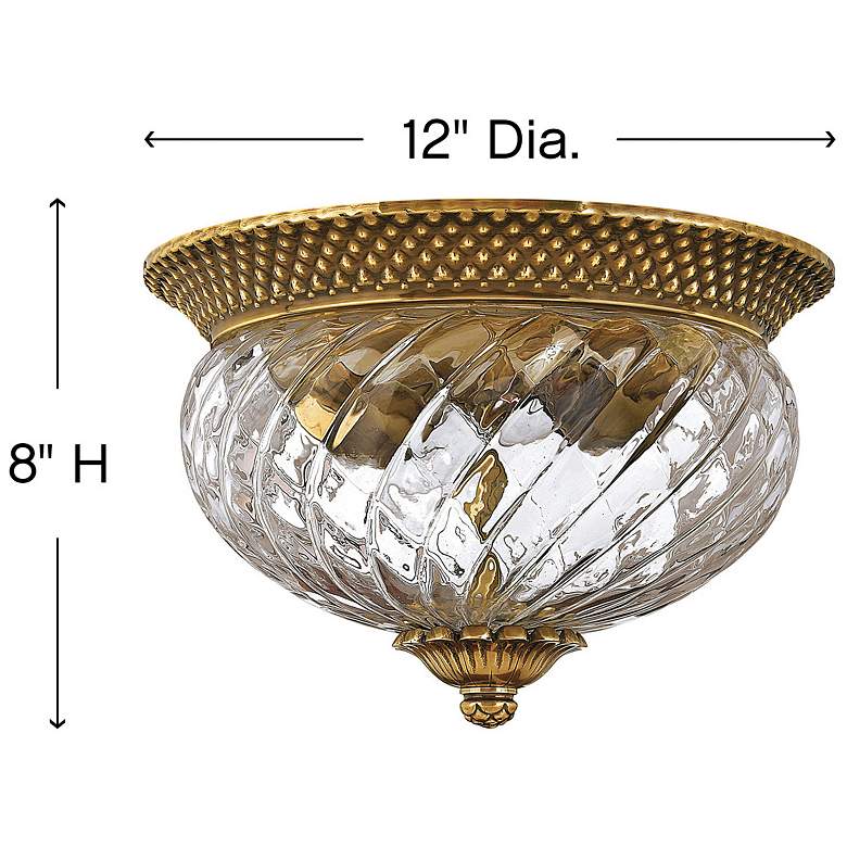 Image 4 Hinkley Anana Plantation 12" Wide Glass and Brass Ceiling Light more views