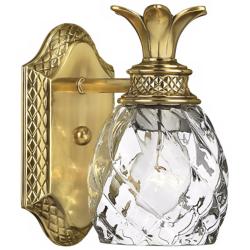 Hinkley Anana Plantation 8 3/4&quot; Pineapple Glass and Brass Wall Sconce