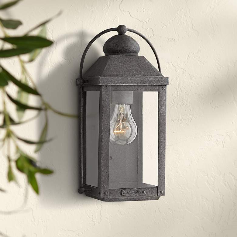 Image 1 Hinkley Anchorage 13" High Aged Zinc Outdoor Wall Light