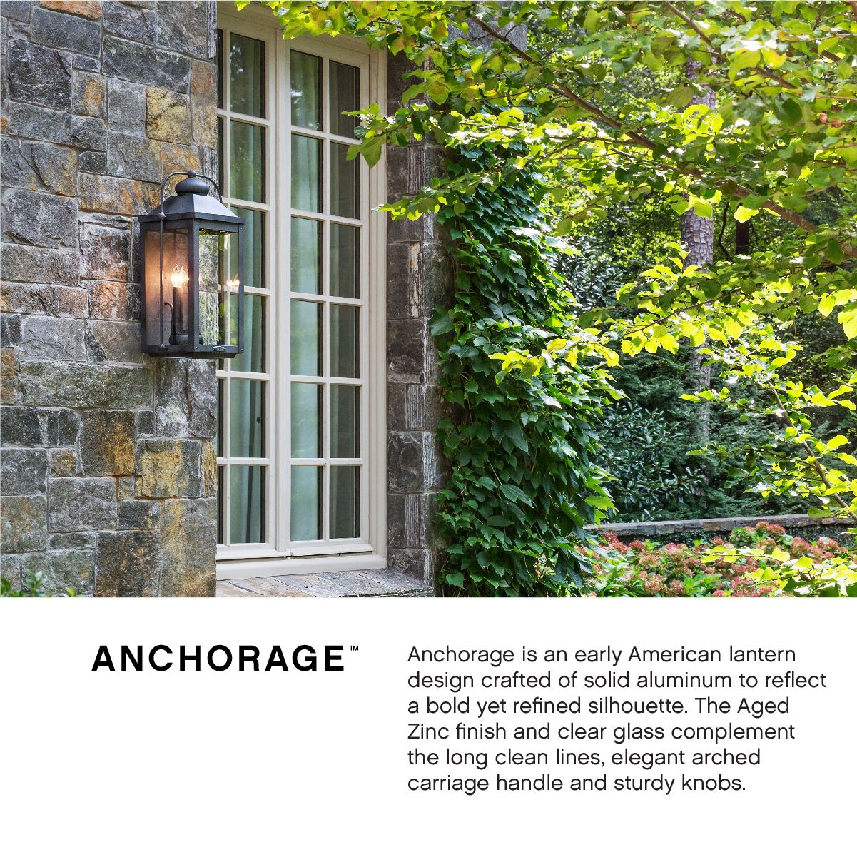 Hinkley Anchorage 13" High Aged Zinc Outdoor Wall Light