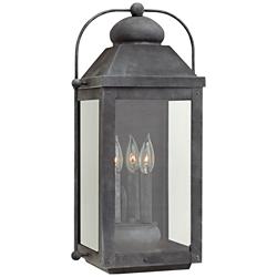 Hinkley Anchorage 24 1/4" Wide Aged Zinc Outdoor Lantern Wall Light