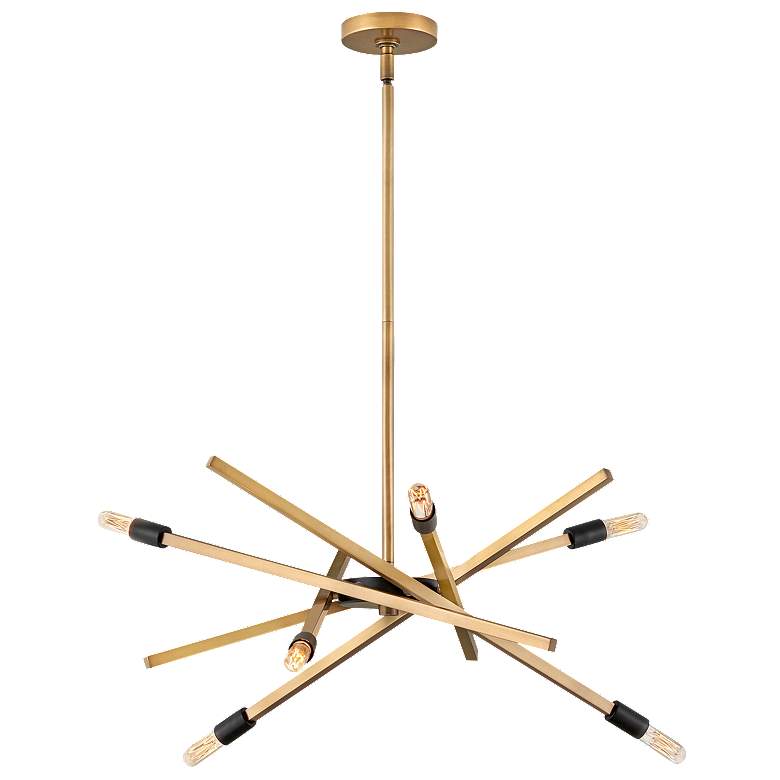 Image 1 Hinkley Archer 26" Wide 6-Light Modern Brass Sputnik Chandelier