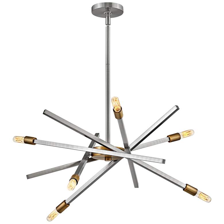 Image 2 Hinkley Archer 26" Wide Brushed Nickel 6-Light Modern Pendant