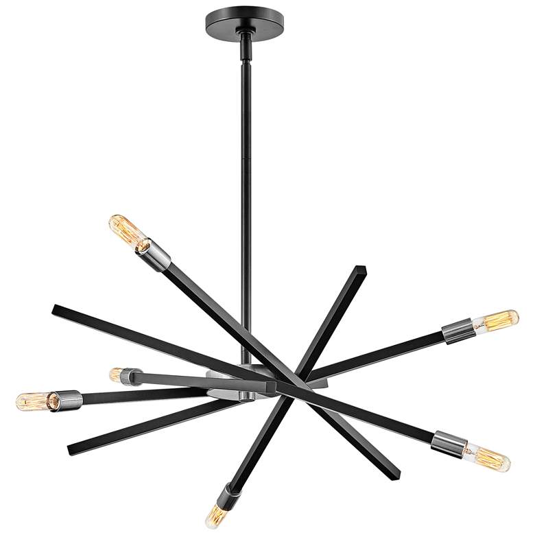Image 2 Hinkley Archer 26" Wide Satin Black Modern 6-Light Pendant Light