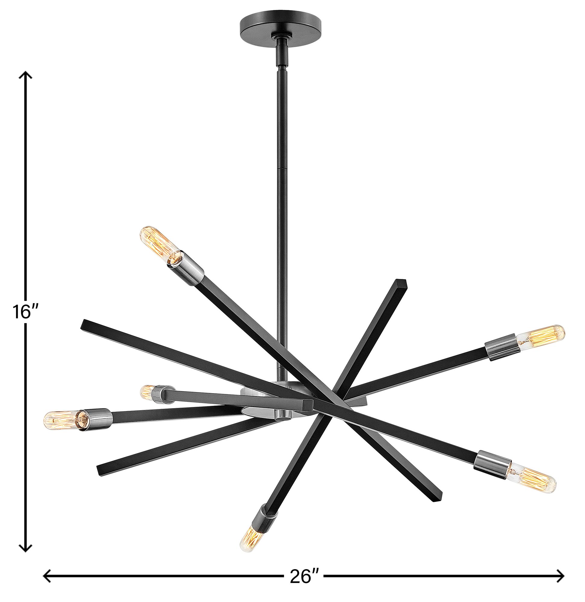 Image 4 Hinkley Archer 26" Wide Satin Black Modern 6-Light Pendant Light more views