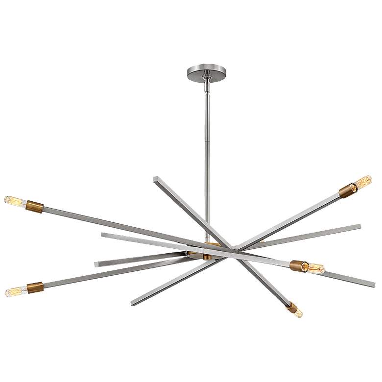 Image 1 Hinkley Archer 42.5 inch 6-Light Satin Black Modern Sputnik Chandelier