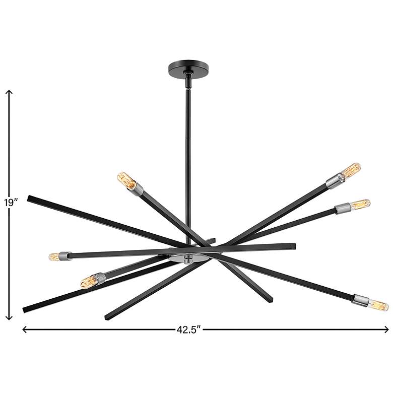 Image 4 Hinkley Archer 42 1/2" Satin Black 6-Light Modern Sputnik Chandelier more views