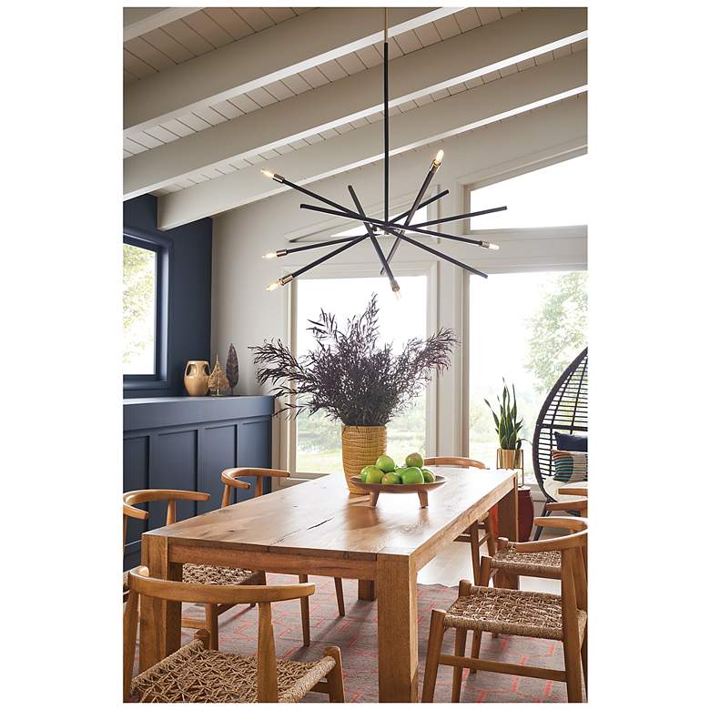 Image 5 Hinkley Archer 42 1/2" Satin Black 6-Light Modern Sputnik Chandelier more views