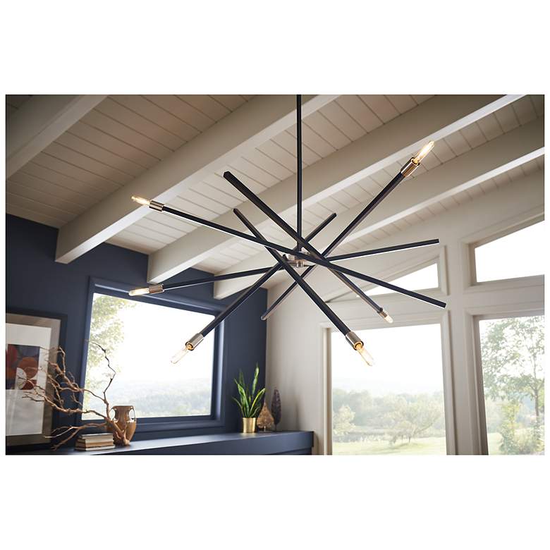 Image 6 Hinkley Archer 42 1/2" Satin Black 6-Light Modern Sputnik Chandelier more views