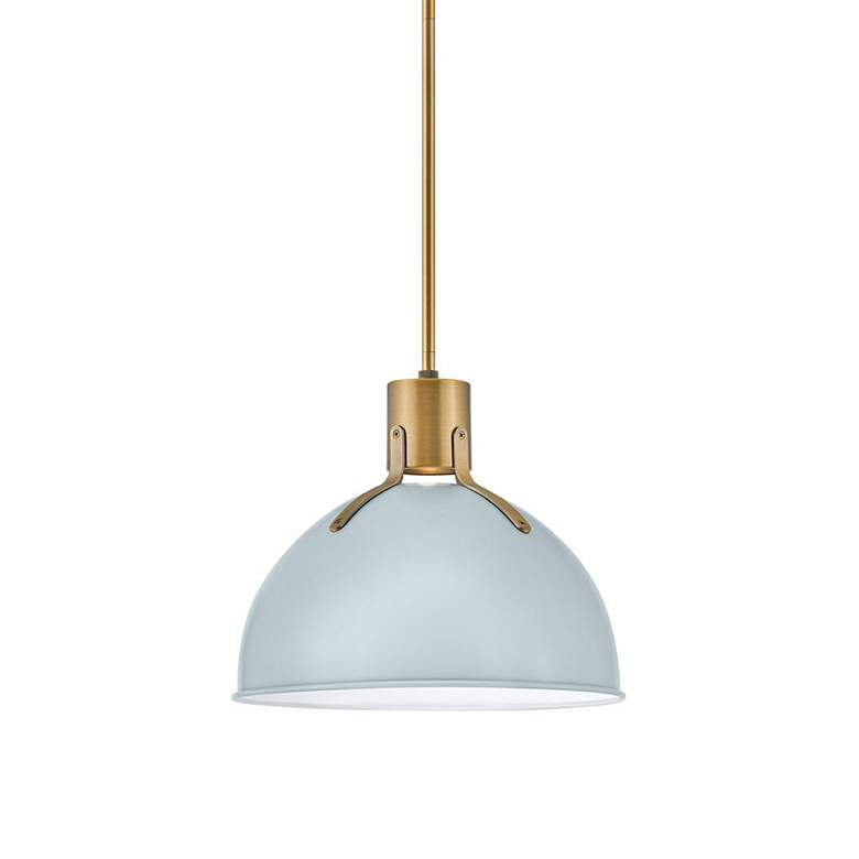 Image 2 Hinkley Argo 14" Wide Brass and Blue Modern Pendant Light more views