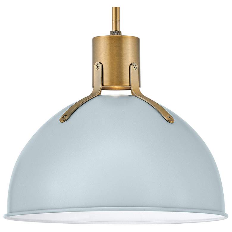 Image 3 Hinkley Argo 14" Wide Brass and Blue Modern Pendant Light more views