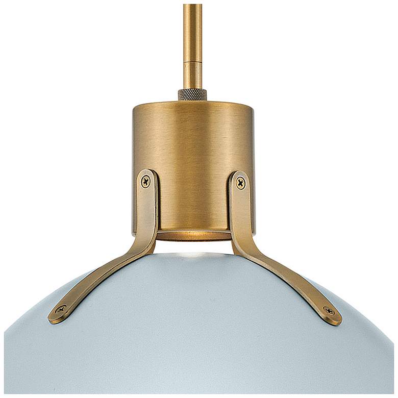 Image 4 Hinkley Argo 14" Wide Brass and Blue Modern Pendant Light more views