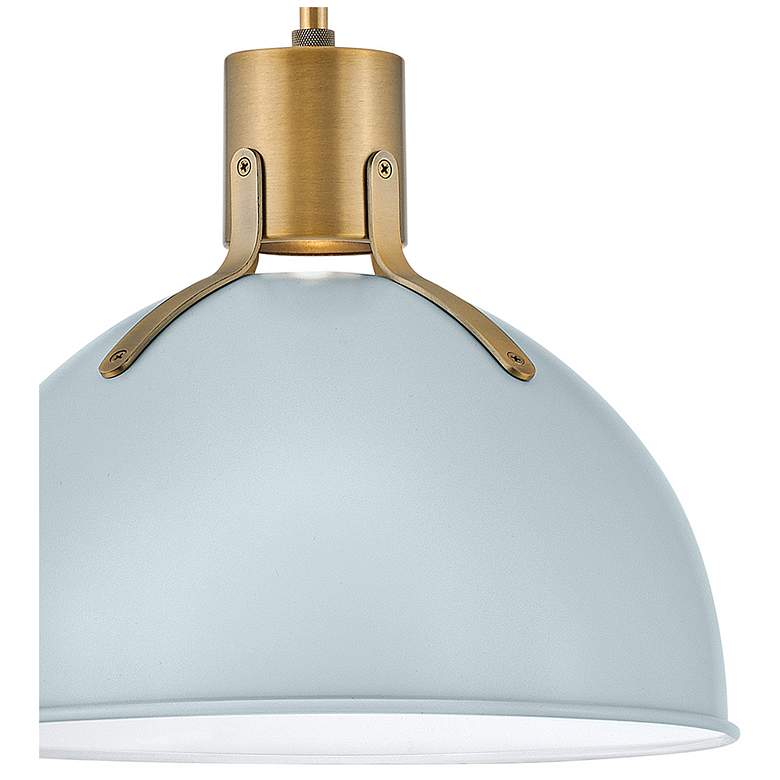 Image 6 Hinkley Argo 14" Wide Brass and Blue Modern Pendant Light more views