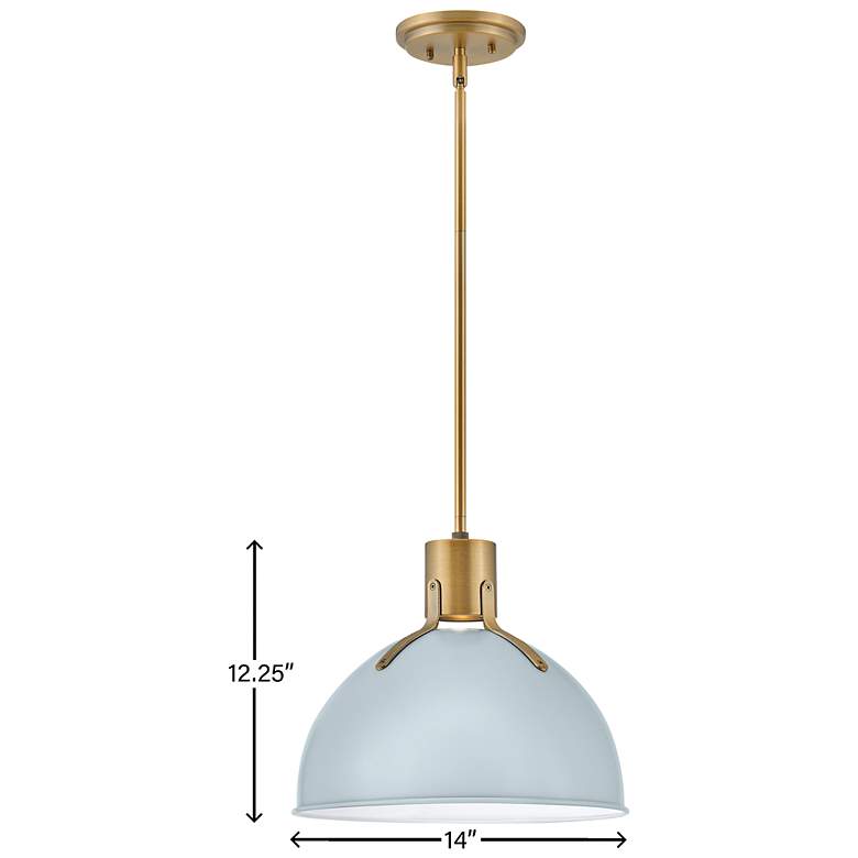 Image 7 Hinkley Argo 14" Wide Brass and Blue Modern Pendant Light more views