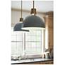 Thumbnail3 of Hinkley Argo 14" Wide Brass and Green Dome Pendant Light more views