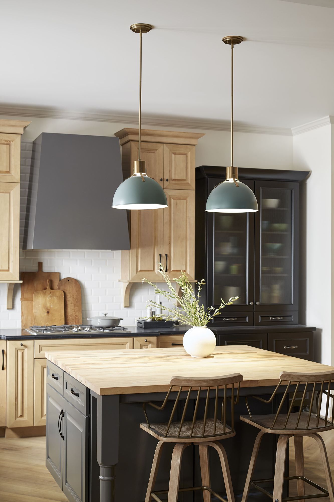 Hinkley Argo 14" Wide Brass and Green Dome Pendant Light