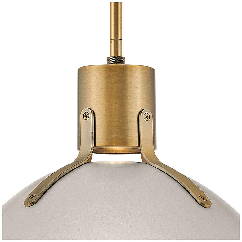 Image 4 Hinkley Argo 14" Wide Brass Pendant Light with Gray Shade more views