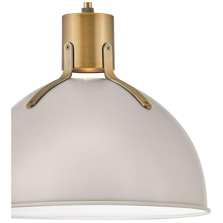 Image 6 Hinkley Argo 14" Wide Brass Pendant Light with Gray Shade more views