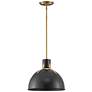 2_Hinkley Argo 14" Wide Gold and Satin Black Dome Pendant Light more views