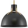 4_Hinkley Argo 14" Wide Gold and Satin Black Dome Pendant Light more views