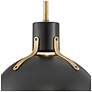 5_Hinkley Argo 14" Wide Gold and Satin Black Dome Pendant Light more views