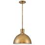 Hinkley Argo 14" Wide Heritage Brass LED Dome Pendant Light