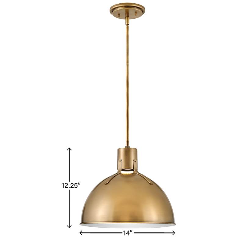 Image 6 Hinkley Argo 14" Wide Heritage Brass LED Dome Pendant Light more views